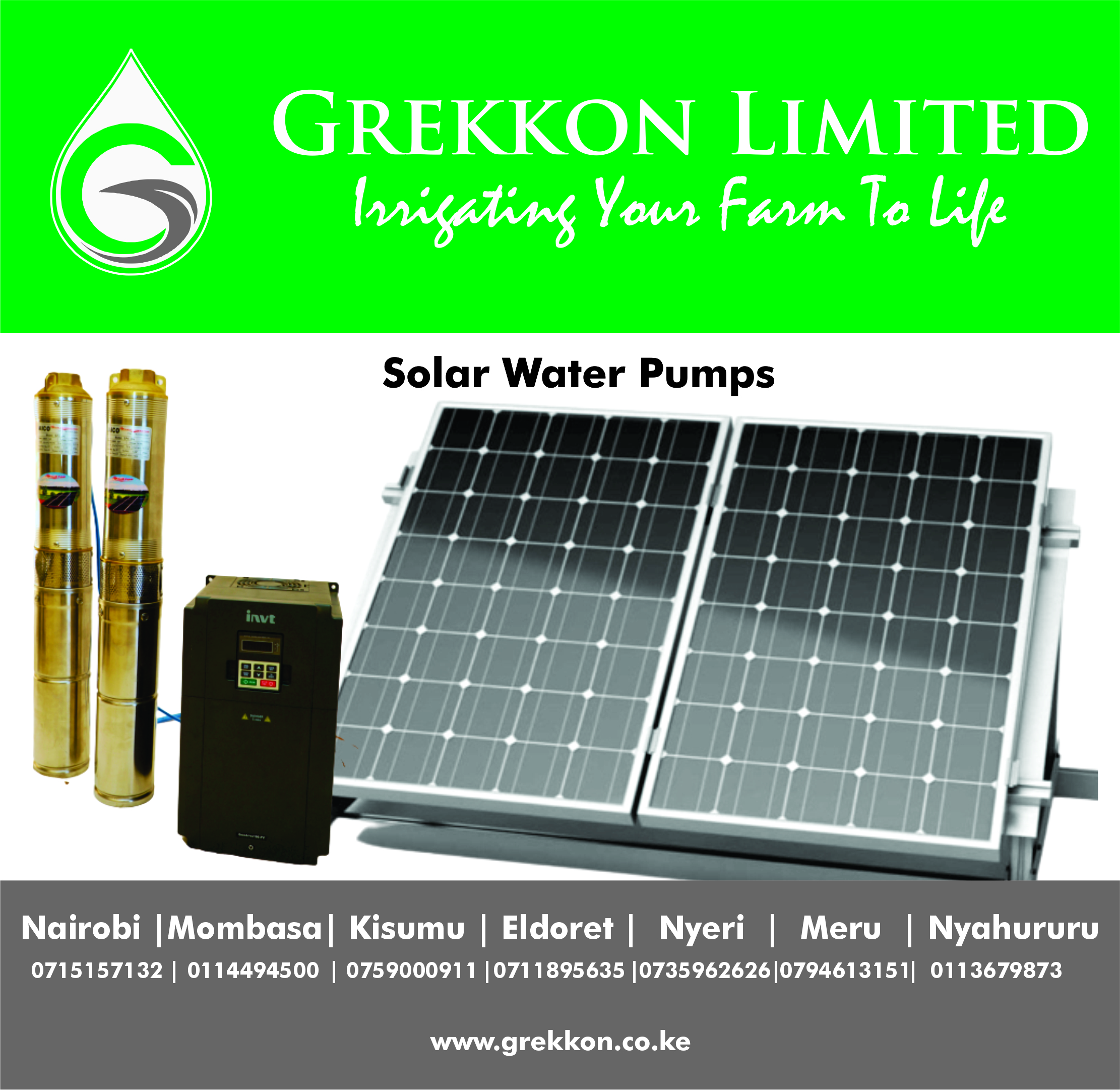 Solar submersible water pumps