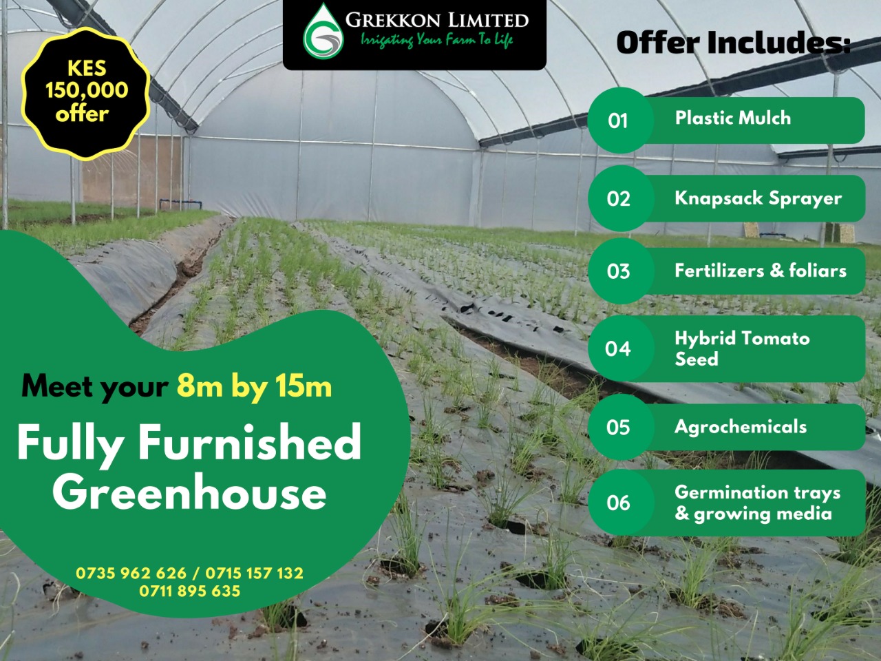 Greenhouse Prices and Cost in Kenya by Grekkon Limited. 0715 157 132